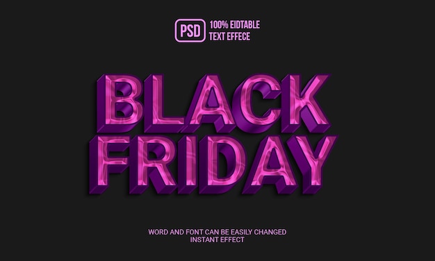 PSD effetto stile testo del black friday