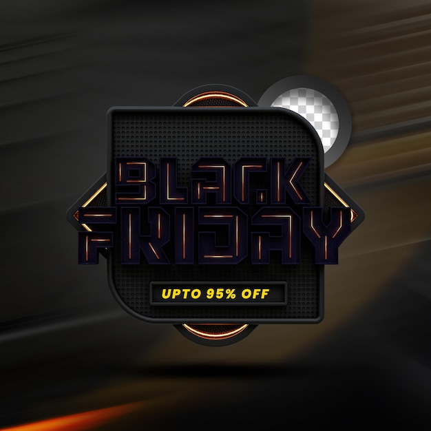 Black Friday verkoop 3d tekst stijl effect Etiket ontwerp 3d stempel 3d realistische weergave