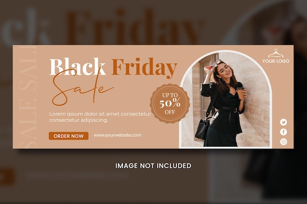 Black Friday-verkoop facebook voorbladsjabloon