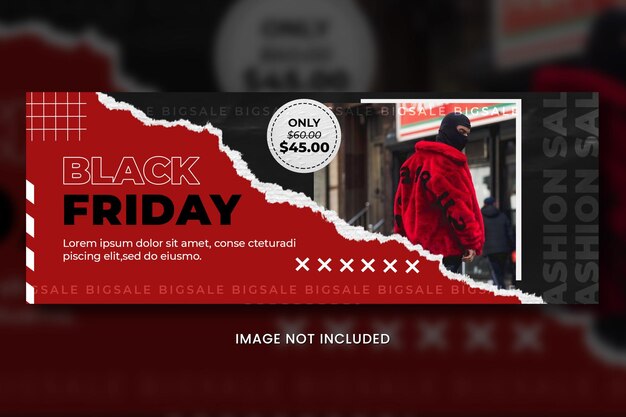 PSD black friday-verkoop facebook voorbladsjabloon