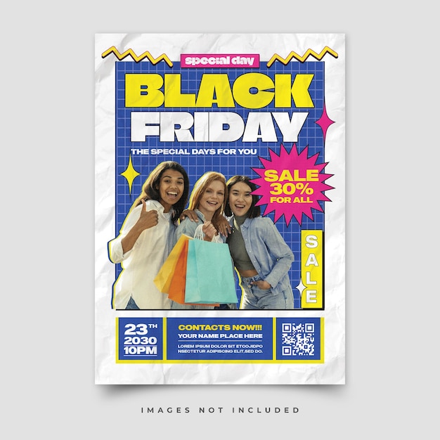 PSD black friday verkoop flyer sjabloon