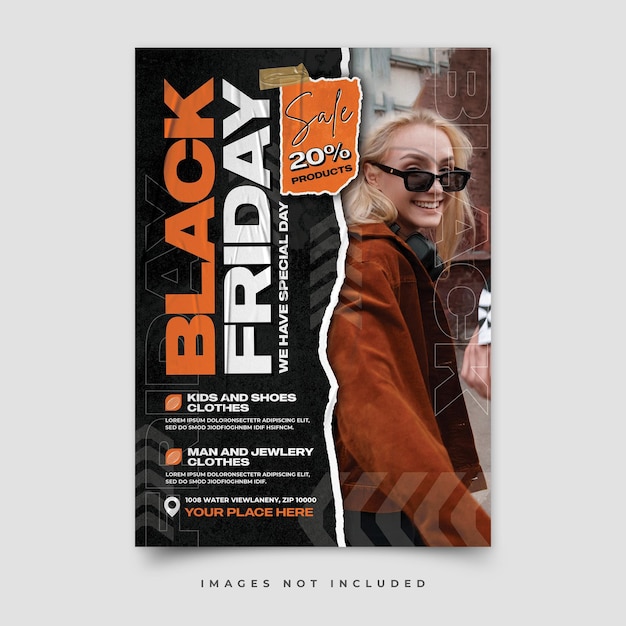 PSD black friday verkoop flyer sjabloon