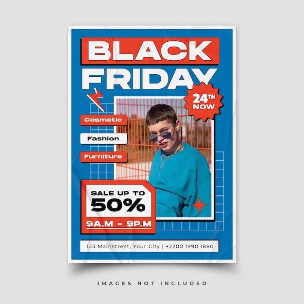 PSD black friday verkoop flyer sjabloon