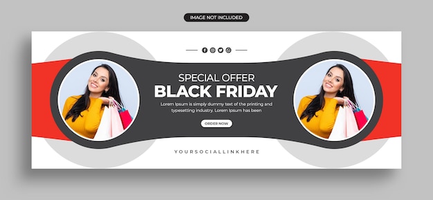 Black Friday-verkoop social media post instagram post webbanner of facebook voorbladsjabloon