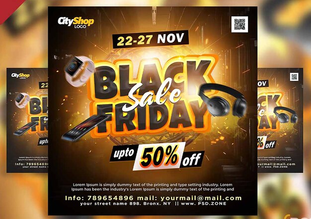 Black Friday verkoop social media post