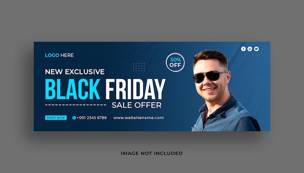 Black friday-verkoop sociale media omslagpost banner ontwerpsjabloon