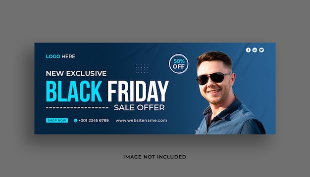 Black Friday-verkoop sociale media omslagpost banner ontwerpsjabloon