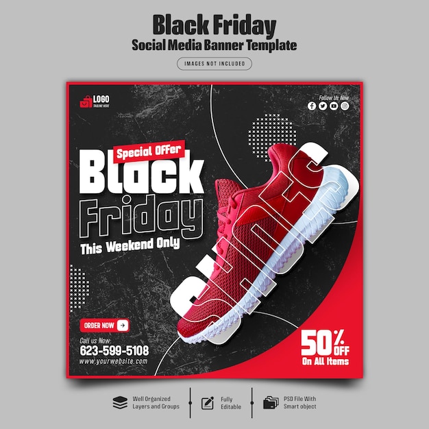 Black friday verkoop sociale media post sjabloon