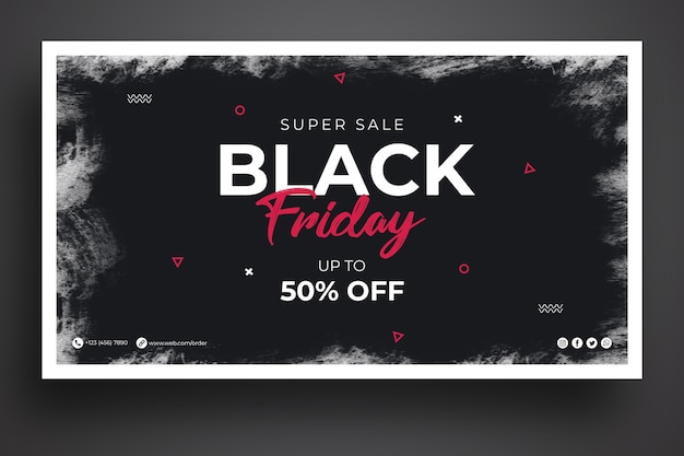 PSD black friday verkoop websjabloon voor spandoek