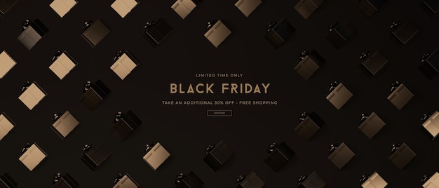 Black friday-verkoopmodel in 3d-rendering