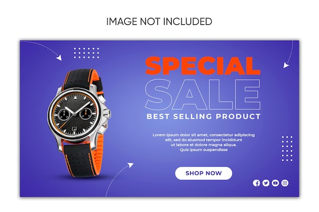 PSD black friday watch sale social media design