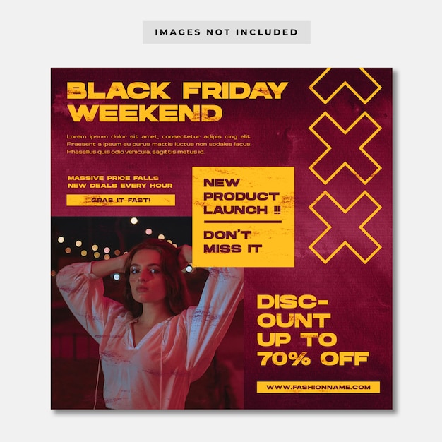 PSD black friday weekend promotion instagram post template