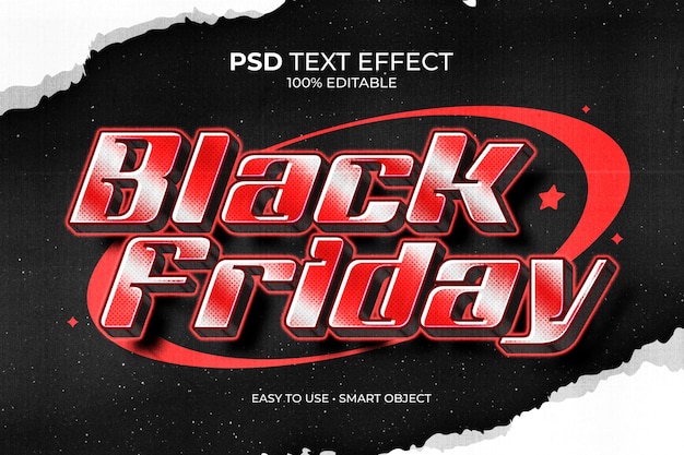 PSD black friday y2k style text effect