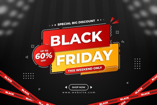 Black Friday Zniżki Sprzedaż Baner W Mediach Społecznościowych Tło