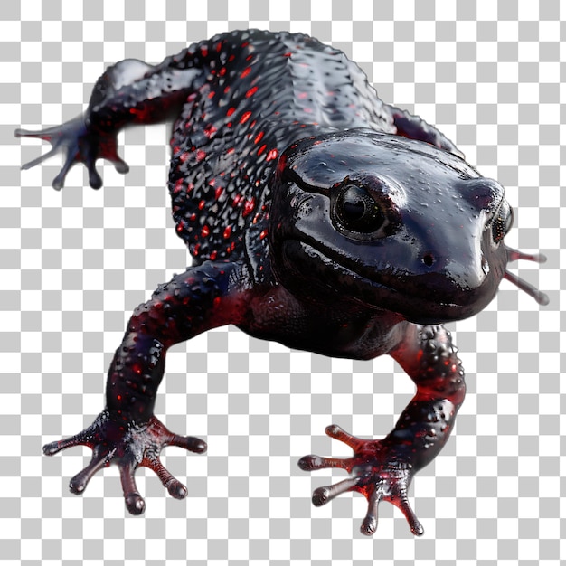 Black Frog With Red Spots on Legs