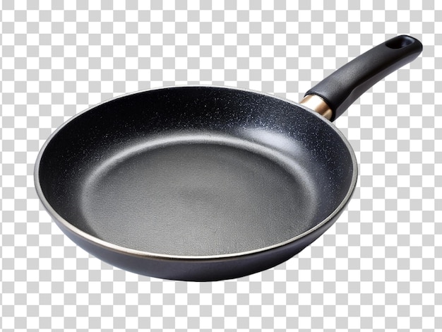 PSD black frying pan isolated on transparent background