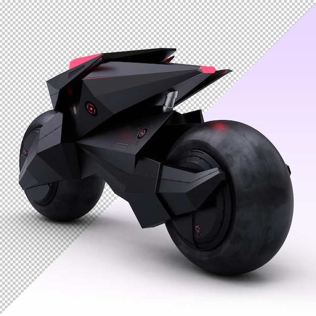 PSD black futuristic motorcycle robot