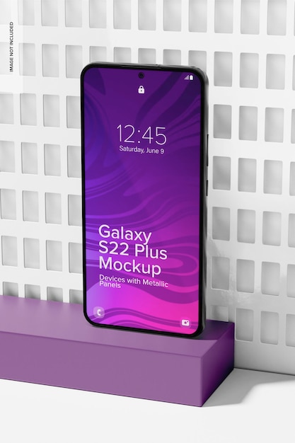 black galaxy s22 plus mockup perspective