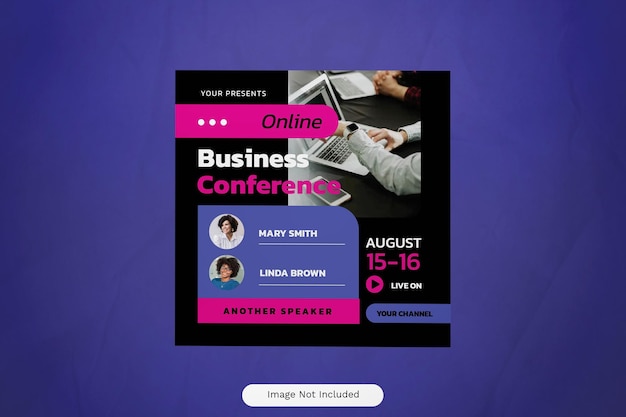 Black geometric business conference instagram post