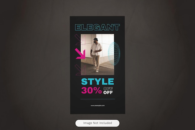 Черная геометрическая уличная одежда Fashion Promo Instagram Story 05