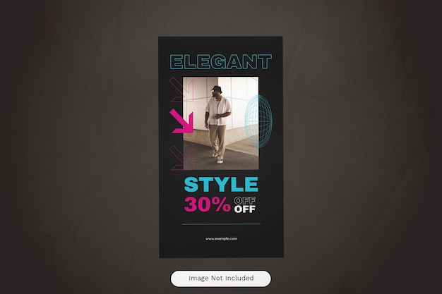 PSD 黒の幾何学的なストリートウェア ファッション プロモ instagram ストーリー 05
