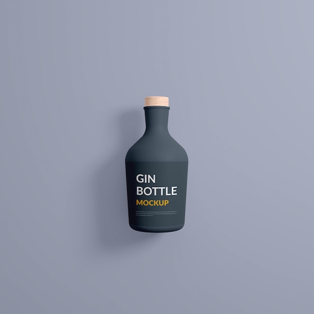 Black gin bottle mockup premium psd