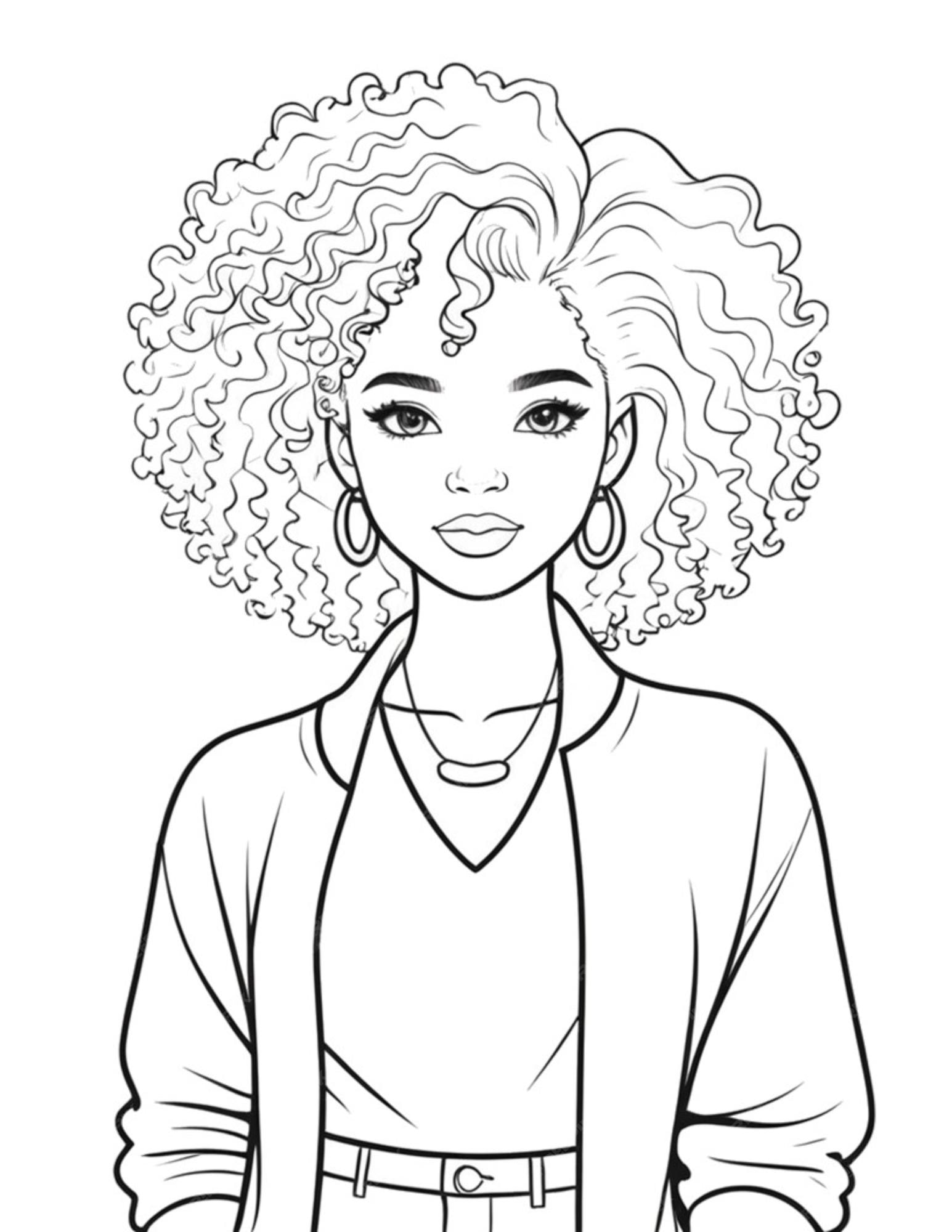 Black Girl Coloring Page Black Woman Coloring Page Premium AI black-girl-coloring-page-black-woman-coloring-page-premium-ai