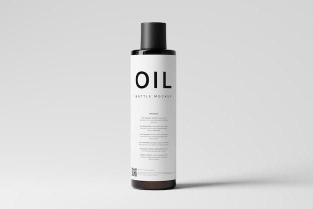 PSD black glass hair oil bottle mockup