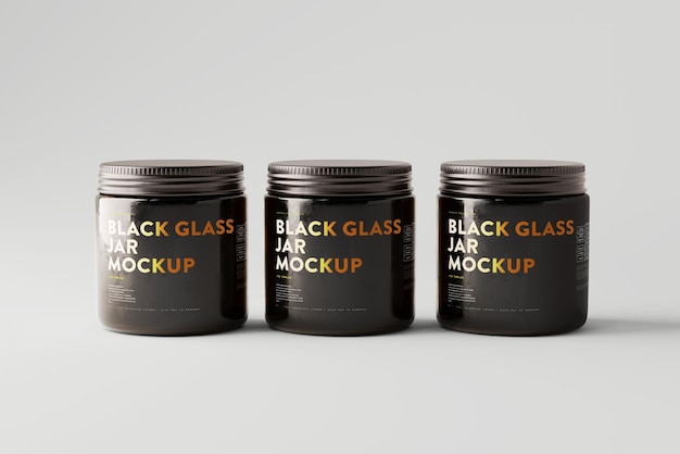 Mockup di vaso di vetro nero