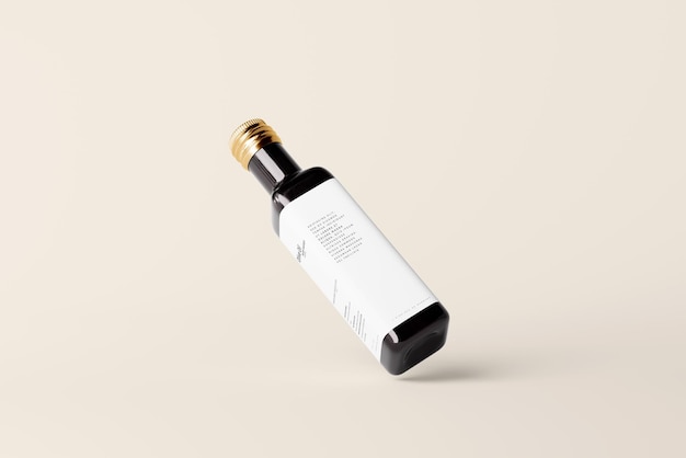 PSD Мокапы бутылок оливкового масла из черного стекла
