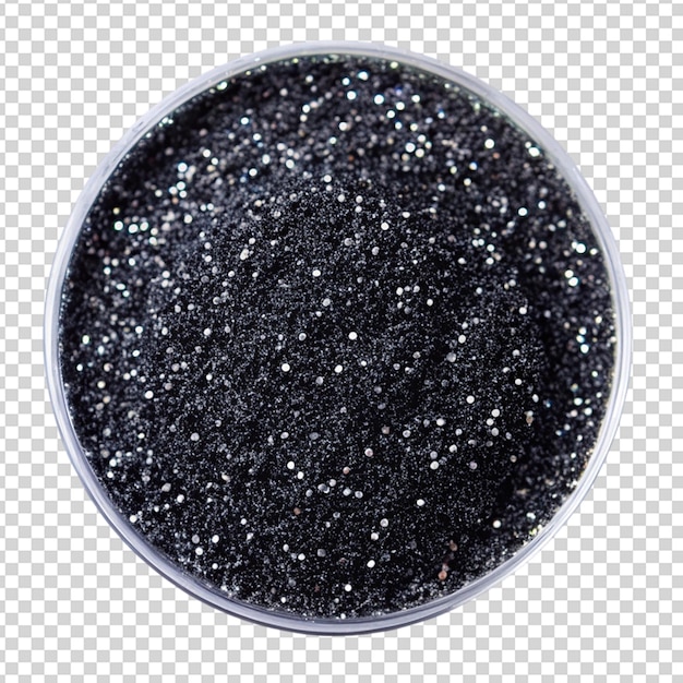 Black glitter Isolated on transparent background