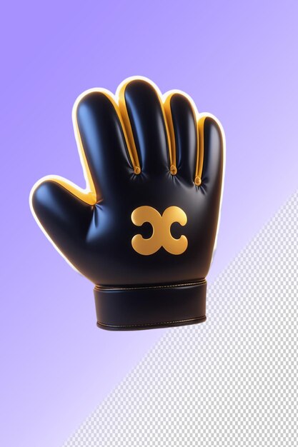 PSD a black glove with a gold design on it