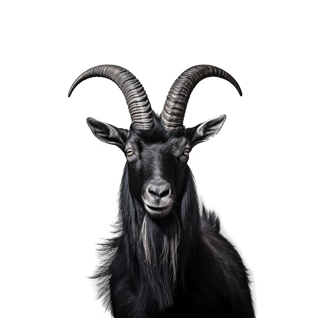 PSD black goat isolated on transparent background created with generative ai