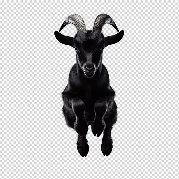 PSD a black goat with a white face and a black face