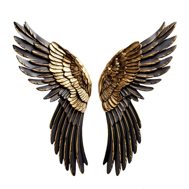 PSD black and gold angel wings