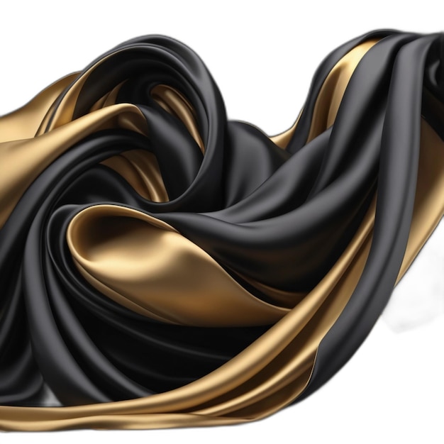 Black and gold cloth PSD on a white background