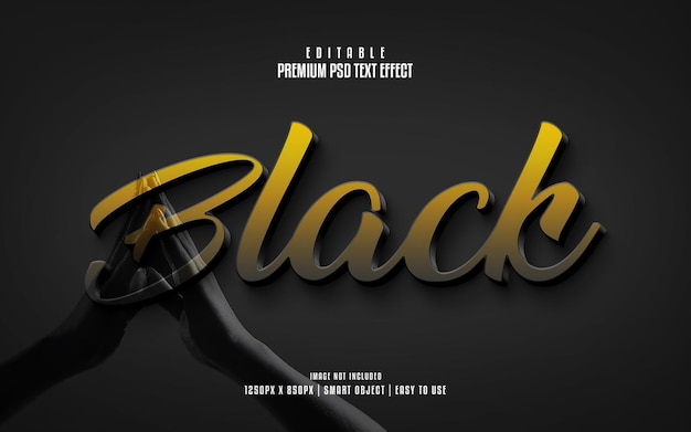 Black and gold fully editable psd text effect