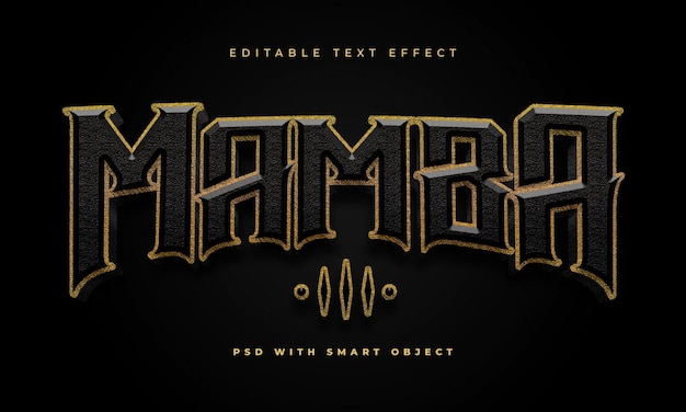 Black gold mamba editable text effect template