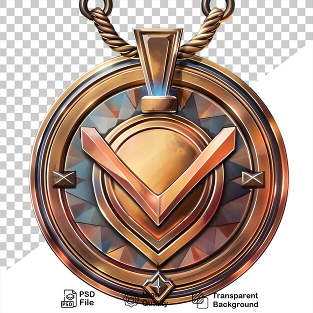 PSD a black and gold medal with transparent background