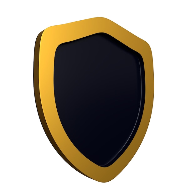 PSD a black and gold shield with a gold border