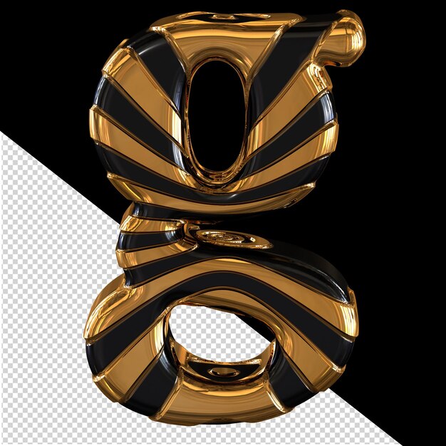 Black and gold symbol letter g