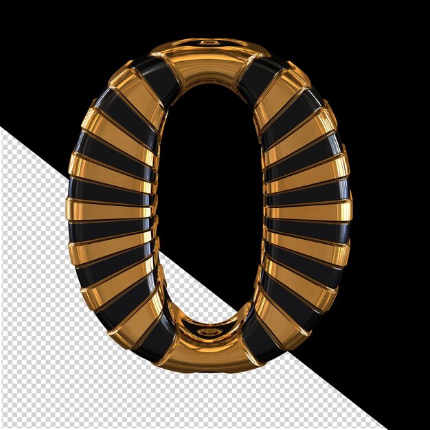 Black and gold symbol letter o