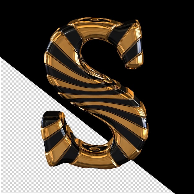 Black and gold symbol letter s