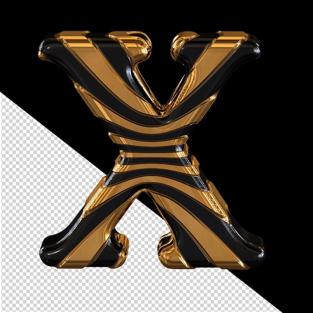 Black and gold symbol letter x