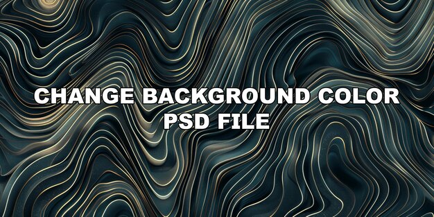 PSD a black and gold wave pattern with a gold and blue color scheme stock background