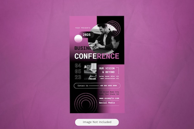 PSD black gradient business conference instagram story