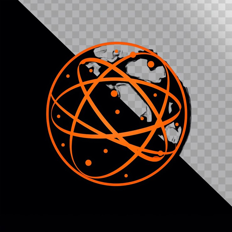 PSD a black and gray background with a circle with a line of dots on it