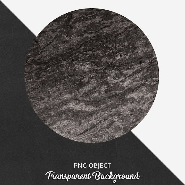 PSD black and gray marble round service on transparent