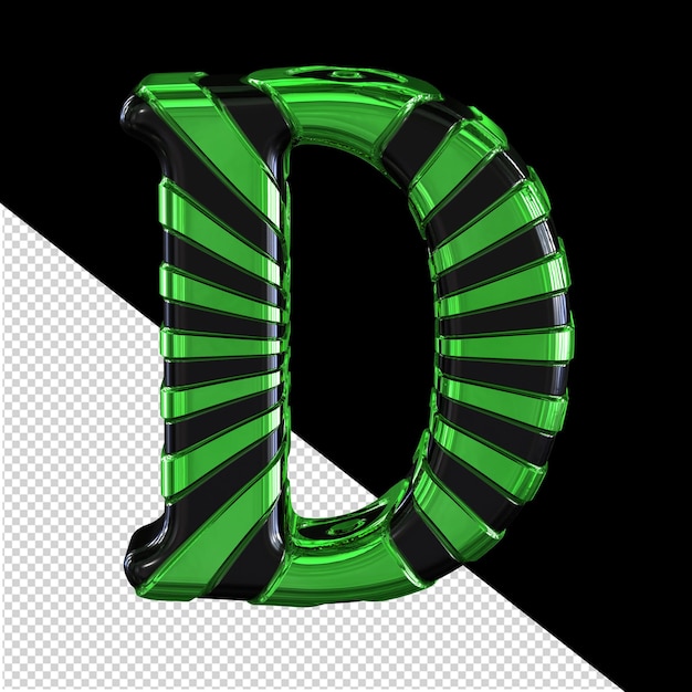 Black and green symbol letter d