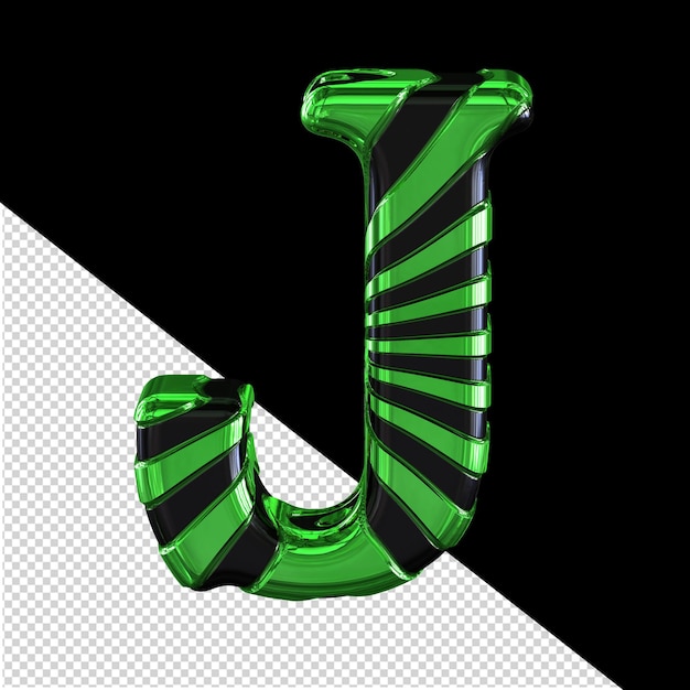 PSD black and green symbol letter j